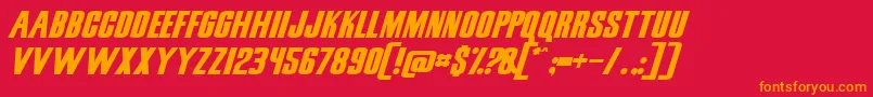 SnickersNormal Font – Orange Fonts on Red Background