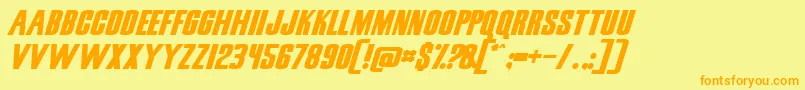 SnickersNormal Font – Orange Fonts on Yellow Background
