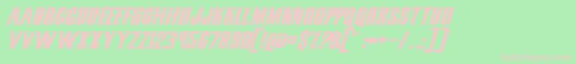 SnickersNormal-fontti – vaaleanpunaiset fontit vihreällä taustalla