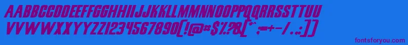 SnickersNormal Font – Purple Fonts on Blue Background