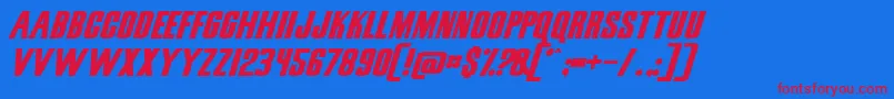 SnickersNormal Font – Red Fonts on Blue Background