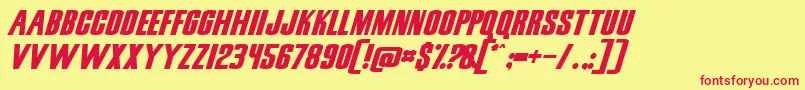 SnickersNormal Font – Red Fonts on Yellow Background
