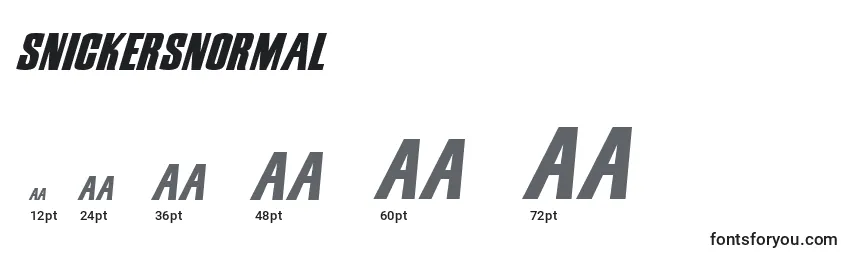 SnickersNormal Font Sizes