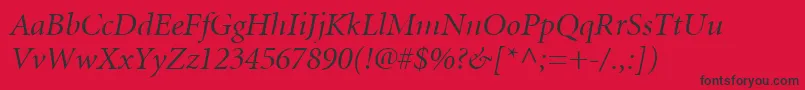 MinionLtItalicDisplay Font – Black Fonts on Red Background