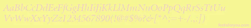 MinionLtItalicDisplay-Schriftart – Rosa Schriften auf gelbem Hintergrund