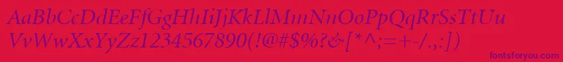 MinionLtItalicDisplay Font – Purple Fonts on Red Background