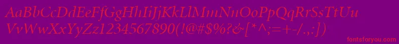 MinionLtItalicDisplay Font – Red Fonts on Purple Background