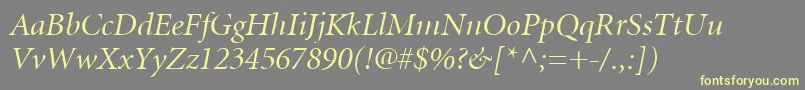 Шрифт MinionLtItalicDisplay – жёлтые шрифты на сером фоне