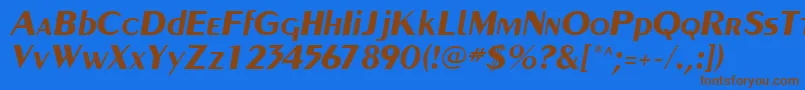 Шрифт PaqueteSsiBoldItalic – коричневые шрифты на синем фоне