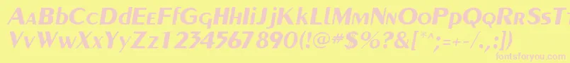 PaqueteSsiBoldItalic Font – Pink Fonts on Yellow Background