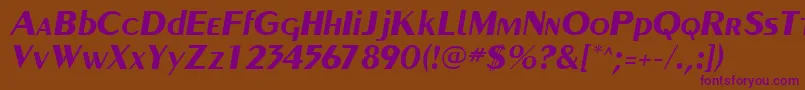 PaqueteSsiBoldItalic Font – Purple Fonts on Brown Background