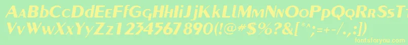 Police PaqueteSsiBoldItalic – polices jaunes sur fond vert