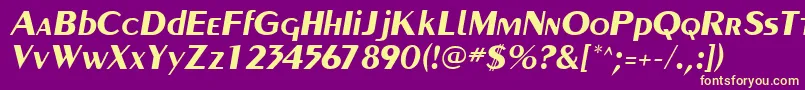 PaqueteSsiBoldItalic Font – Yellow Fonts on Purple Background