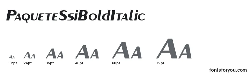 Размеры шрифта PaqueteSsiBoldItalic