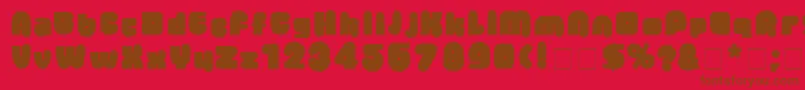 BantaDisplaySsi-Schriftart – Braune Schriften auf rotem Hintergrund