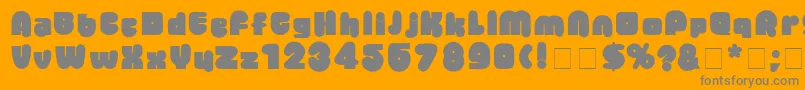 BantaDisplaySsi-Schriftart – Graue Schriften auf orangefarbenem Hintergrund