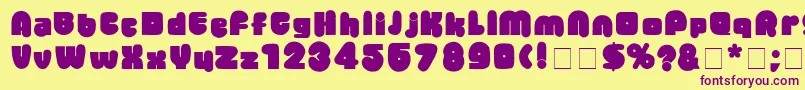 BantaDisplaySsi Font – Purple Fonts on Yellow Background