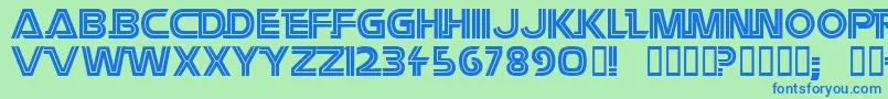 Battlestar Font – Blue Fonts on Green Background