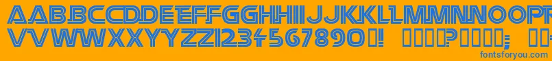 Battlestar Font – Blue Fonts on Orange Background