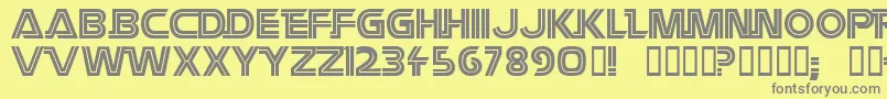フォントBattlestar – 黄色の背景に灰色の文字