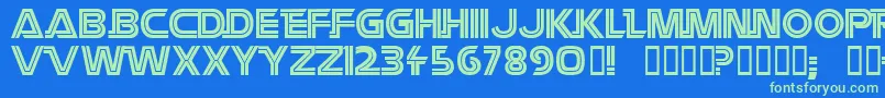 Battlestar Font – Green Fonts on Blue Background