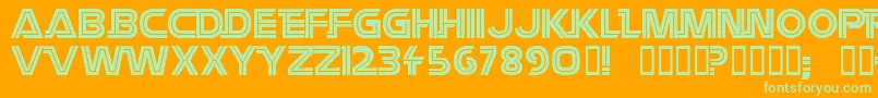 Battlestar Font – Green Fonts on Orange Background