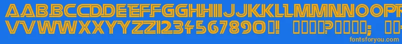 Battlestar Font – Orange Fonts on Blue Background