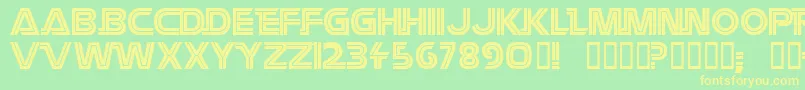Battlestar Font – Yellow Fonts on Green Background