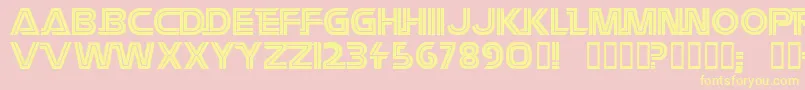 Fonte Battlestar – fontes amarelas em um fundo rosa