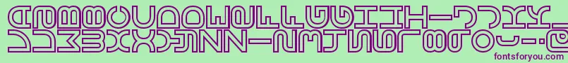 VertigoBrk Font – Purple Fonts on Green Background