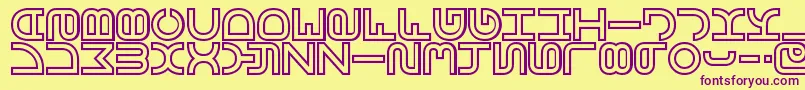 VertigoBrk-fontti – violetit fontit keltaisella taustalla