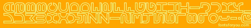 VertigoBrk-fontti – keltaiset fontit oranssilla taustalla