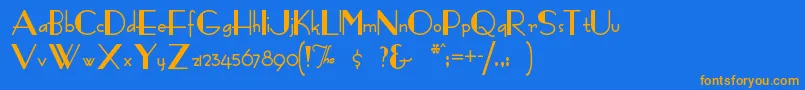 Fashionv Font – Orange Fonts on Blue Background