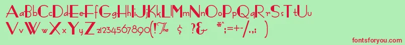 Fashionv Font – Red Fonts on Green Background