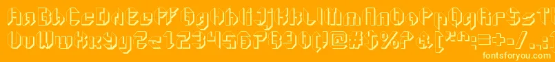 GetaroboOpenextruded-Schriftart – Gelbe Schriften auf orangefarbenem Hintergrund