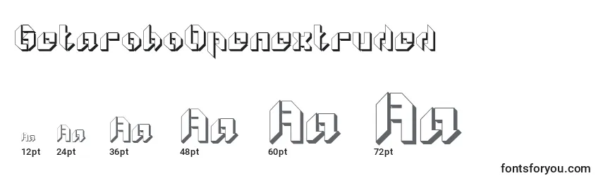 GetaroboOpenextruded Font Sizes