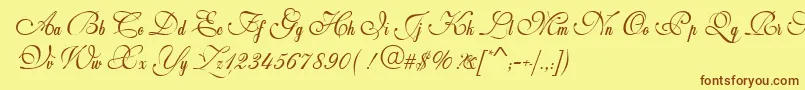 Weddingscript-fontti – ruskeat fontit keltaisella taustalla