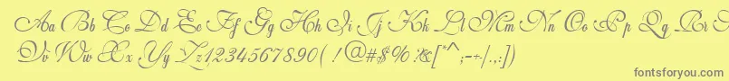 fuente Weddingscript – Fuentes Grises Sobre Fondo Amarillo