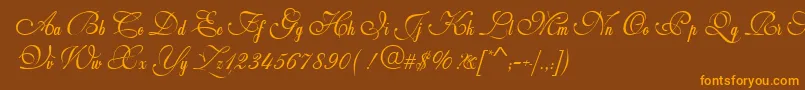 Weddingscript Font – Orange Fonts on Brown Background