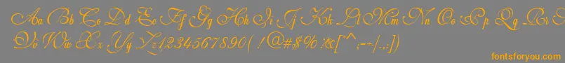 Weddingscript Font – Orange Fonts on Gray Background