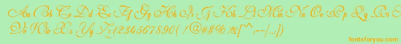 Weddingscript Font – Orange Fonts on Green Background