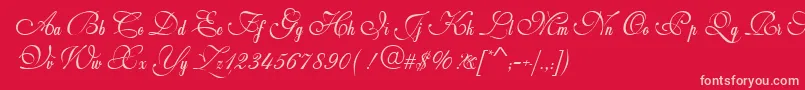Weddingscript Font – Pink Fonts on Red Background