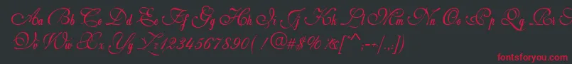 Weddingscript Font – Red Fonts on Black Background