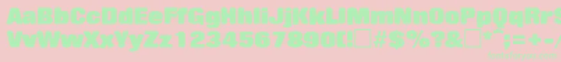 Fonte RollingstoneRegular – fontes verdes em um fundo rosa
