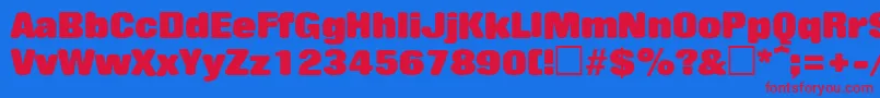 RollingstoneRegular Font – Red Fonts on Blue Background