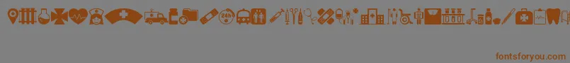 HospitalIcons-fontti – ruskeat fontit harmaalla taustalla