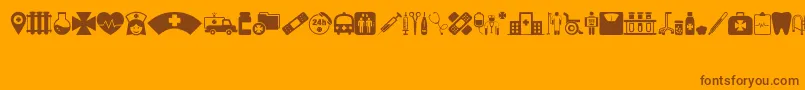 HospitalIcons Font – Brown Fonts on Orange Background