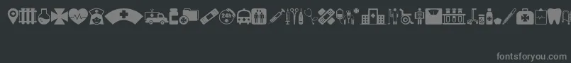 フォントHospitalIcons – 黒い背景に灰色の文字