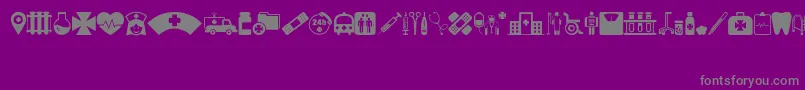 HospitalIcons Font – Gray Fonts on Purple Background