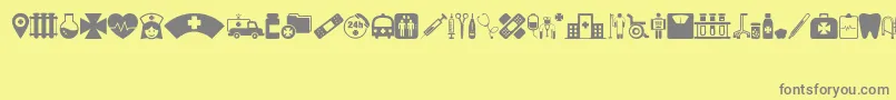HospitalIcons Font – Gray Fonts on Yellow Background